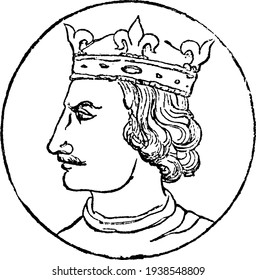 Henry I, vintage engraved  illustration