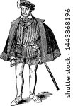 Henry II, vintage engraved illustration