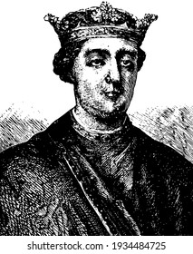 Henry II, vintage engraved illustration