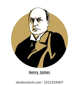 Henry James is an English-American writer, a recognized classic of world literature, a master of psychological analysis, a brilliant stylist and innovator. Hand-drawn vector illustration