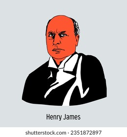 Henry James is a recognized classic of world literature, a keen and ironic observer of life, a subtle psychologist and a master of style. Hand drawn vector illustration