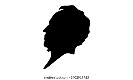 Henry John Temple, silueta negra aislada