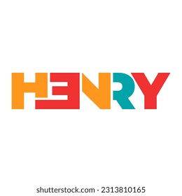 HENRY name lettering typhography text illustration vector