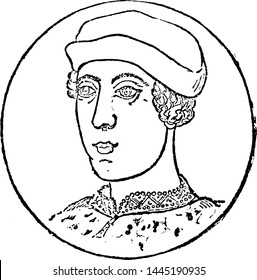 Henry VI, Vintage Engraved Illustration