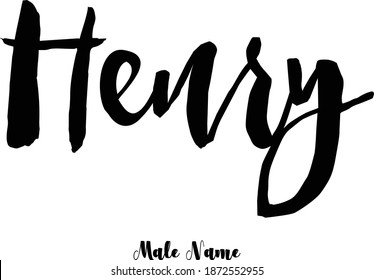 Henrymale Name Bold Cursive Calligraphy Typeface Stock Vector (Royalty ...