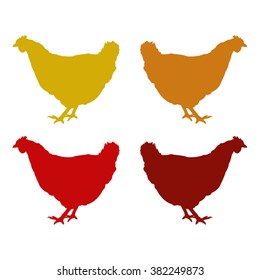 Hens silhouette, vector illustration