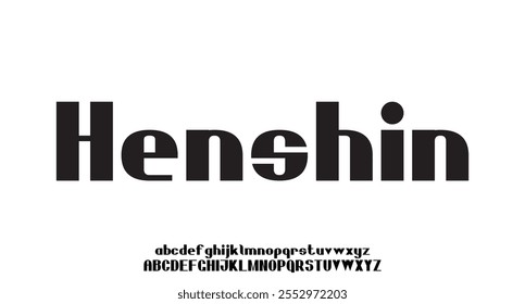 Henshin Abstrato tecnologia alfabeto científico fonte minúscula. espaço digital tipografia vetor ilustração design