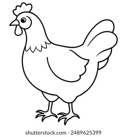 Hen.This is a vector art illustration.