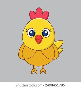 Hen-vector with cartoon clipart and line art design. Ideal for digital and print projects, including posters, t-shirts, and more. Perfect for creative use.