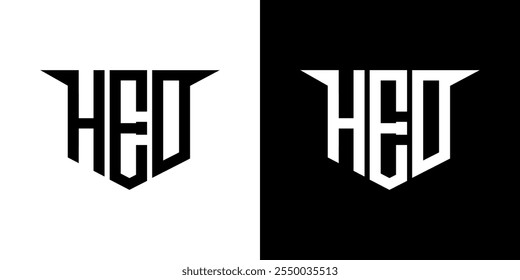 HEO letter logo design with white background in illustrator, vector logo modern alphabet font overlap style, calligraphy designs for logo, Poster, Invitation, etc.