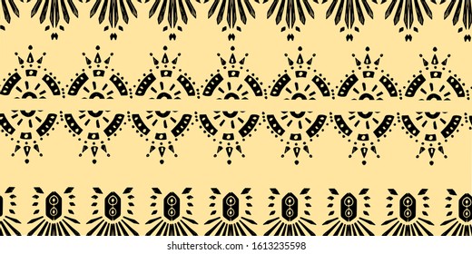 Heometrict pattern etnic indian black ornamental on color background. Navajo motif texture ornate  design for surface print.