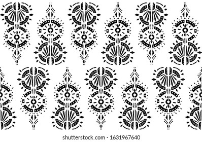 Heometrict pattern etnic indian black ornamental on color background. Navajo motif texture ornate  design for surface print.