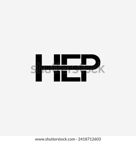 HEP letter monogram typography logo vector