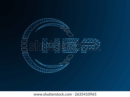 HEP low poly letter logo vector design. HEP lower poly logo design. 