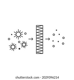 HEPA filters remove dust vector illustration. Air filter