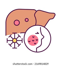 hepatitis A, icono modificable de color para el diseño web, plantillas y más