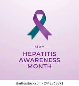 Hepatitis Awareness Month design template good for celebration usage. flat design. purple ribbon vector. eps 10.