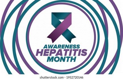 Hepatitis Awareness Month in May. Annual campaign in United States. Viral infection, liver problem. Hepatitis testing day. Control and protection. Prevention campaign. Medical healthcare vector design