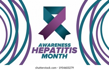 Hepatitis Awareness Month in May. Annual campaign in United States. Viral infection, liver problem. Hepatitis testing day. Control and protection. Prevention campaign. Medical healthcare vector design