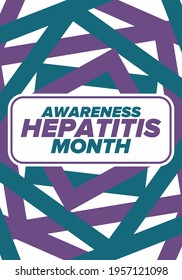 Hepatitis Awareness Month in May. Annual campaign in United States. Viral infection, liver problem. Hepatitis testing day. Control and protection. Prevention campaign. Medical healthcare vector design