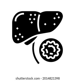 hepatitis B glyph icon vector. hepatitis B sign. isolated contour symbol black illustration