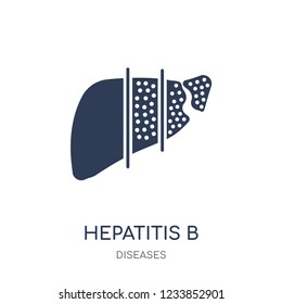 Hepatitis B icon. Hepatitis B filled symbol design from Diseases collection. Simple element vector illustration on white background
