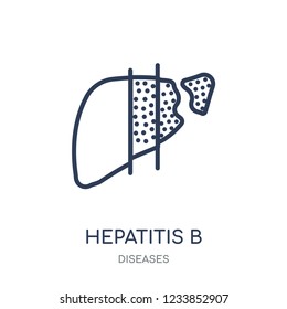 Hepatitis B icon. Hepatitis B linear symbol design from Diseases collection. Simple outline element vector illustration on white background