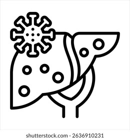 Hepatitis B Icon Liver Infection and Medical