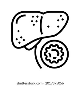 hepatitis B line icon vector. hepatitis B sign. isolated contour symbol black illustration