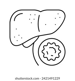 hepatitis B line icon vector. hepatitis B sign. isolated contour symbol black illustration