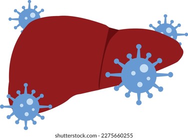Hepatitis C icon on white background. Viral hepatitis concept. Hepatitis C virus attack the liver sign. Viral hepatitis medical symbol. flat style.