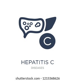 Hepatitis C icon. Trendy flat vector Hepatitis C icon on white background from Diseases collection, vector illustration can be use for web and mobile, eps10