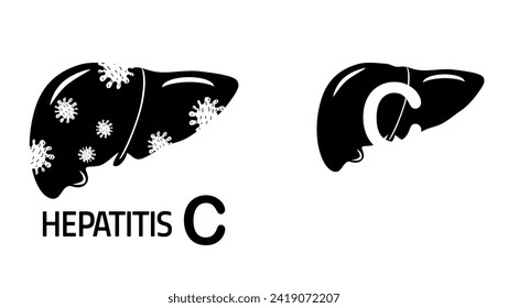 Símbolo de hepatitis C, silueta negra aislada