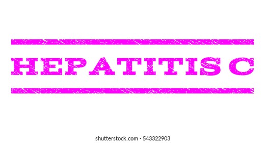 Hepatitis C watermark stamp. Text tag between horizontal parallel lines with grunge design style. Rubber seal stamp with dirty texture. Vector magenta color ink imprint on a white background.
