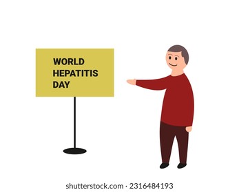  diseño plano de la ilustración vectorial del día de la hepatitis