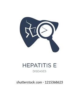 Hepatitis E icon. Trendy flat vector Hepatitis E icon on white background from Diseases collection, vector illustration can be use for web and mobile, eps10