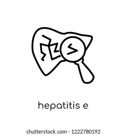 Hepatitis E icon. Trendy modern flat linear vector Hepatitis E icon on white background from thin line Diseases collection, editable outline stroke vector illustration