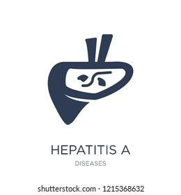 Hepatitis A icon. Trendy flat vector Hepatitis A icon on white background from Diseases collection, vector illustration can be use for web and mobile, eps10