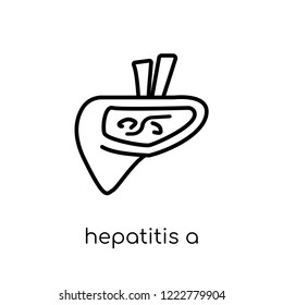 Hepatitis A icon. Trendy modern flat linear vector Hepatitis A icon on white background from thin line Diseases collection, editable outline stroke vector illustration