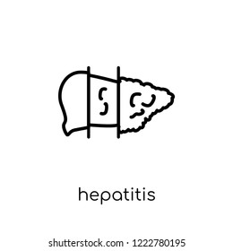 Hepatitis icon. Trendy modern flat linear vector Hepatitis icon on white background from thin line Diseases collection, editable outline stroke vector illustration