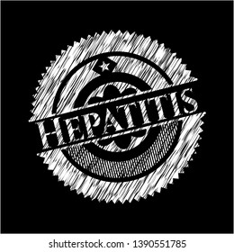 Hepatitis on chalkboard. Vector Illustration. Detailed.
