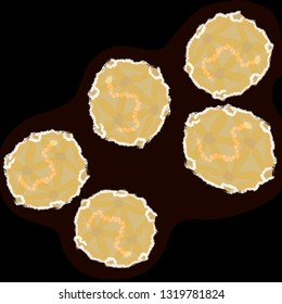 Hepatitis virus on dark background, vector illustration
