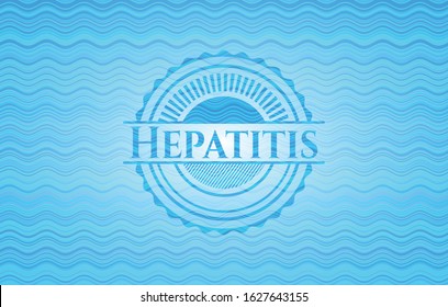Hepatitis water representation style badge. Vector Illustration. Detailed.