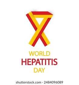 Cinta del día mundial de la hepatitis, ilustración de Arte vectorial.