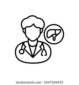 Hepatologists icon in vector. Logotype
