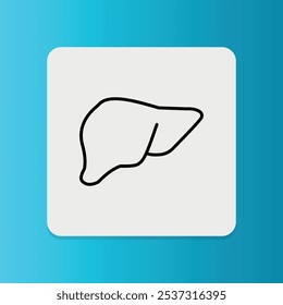 Hepatology. Editable stroke. Vector illustration