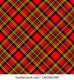 Hepburn Tartan. Diagonal cell, seamless pattern for fabric, kilts, skirts, plaids