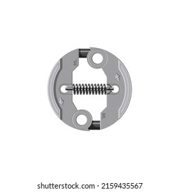 Hepco ring rail gear fixture bearing isolated automation component. Vector fixing bearings to hold ring rail gear with joints and spring, transmitter, vehicle spare part, rotary power transmission