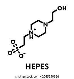 HEPES buffering agent molecule. Skeletal formula.
