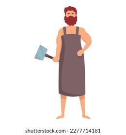 Hephaestus icon cartoon vector. Greek god. Ancient ares